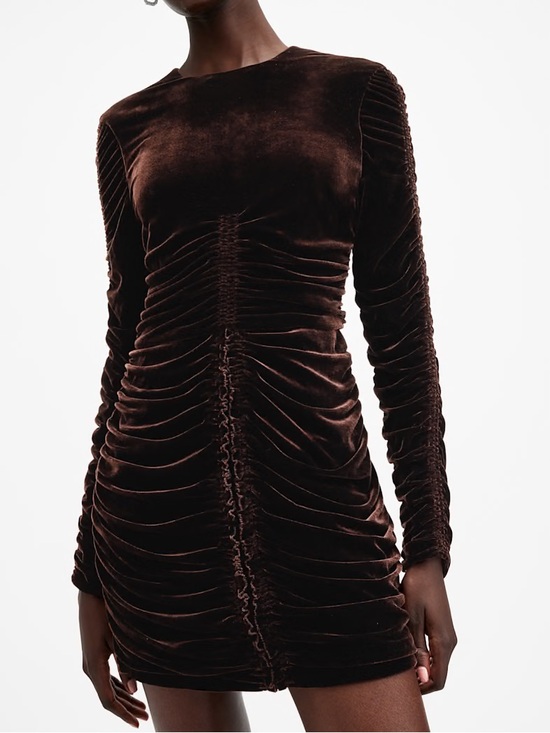 All Saints Dresses & Skirts - All saints ERIS RUCHED VELVET MINI DRESS